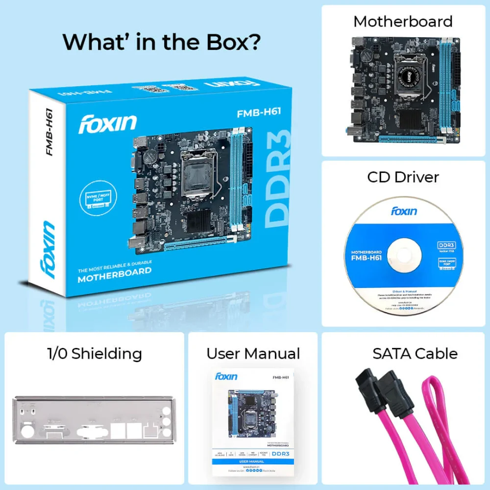 Foxin H61 DDR3 Motherboard For Intel 2nd | 3rd Generation with NVME view 5